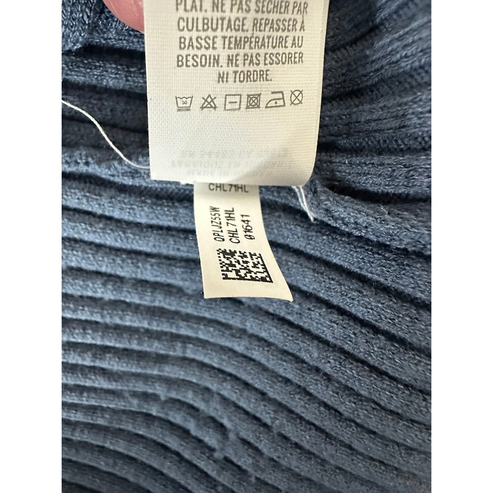 Aerie Collared Cropped Button Down Cardigan M Blue 90s Preppy Clean Girl - Picture 8 of 10